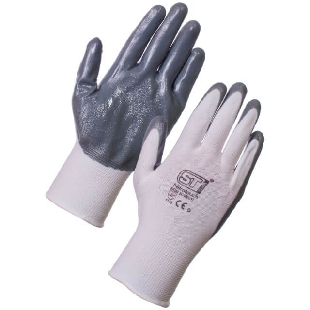 Supertouch Nitrotouch White + Grey Protective Handling Gloves