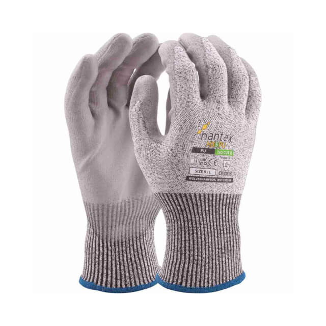 UCi Hantex HX5-PU Safety Gloves - ISO Cut Level D, PU Coated Palm