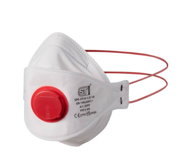 Supertouch FFP3 Tri-Fold Mask - Valved, Flat Pack Moulded Respirator